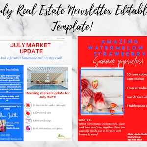 Real Estate July Newsletter | July Newsletter Canva Template for Realtors | Email Marketing Template | Real Estate Marketing | Realtor