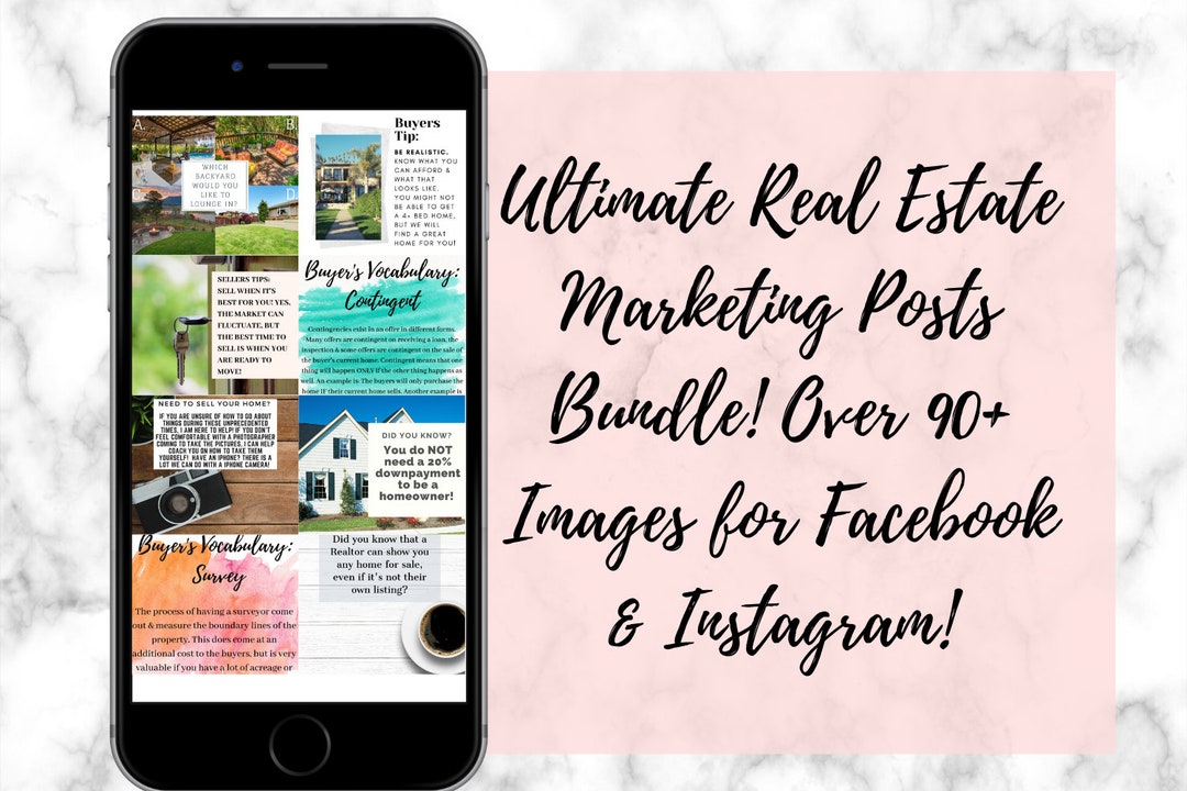 Real Estate Social Media Posts Bundle for Marketing, Realtor Social ...