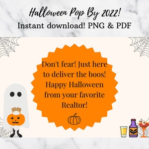Halloween Real Estate Pop By | Halloween Pop By | Real Estate Pop By Card | Pop By Gift | Real Estate Marketing | Here to Deliver the Boos