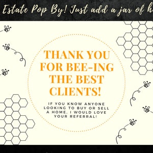 INSTANT DOWNLOAD Real Estate Pop By Tag | Honey Pop By | Real Estate Pop By Ideas | Real Estate Instant Download | Cute Pop By Tag Realtor