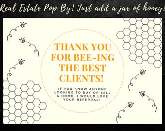 INSTANT DOWNLOAD Real Estate Pop By Tag | Honey Pop By | Real Estate Pop By Ideas | Real Estate Instant Download | Cute Pop By Tag Realtor