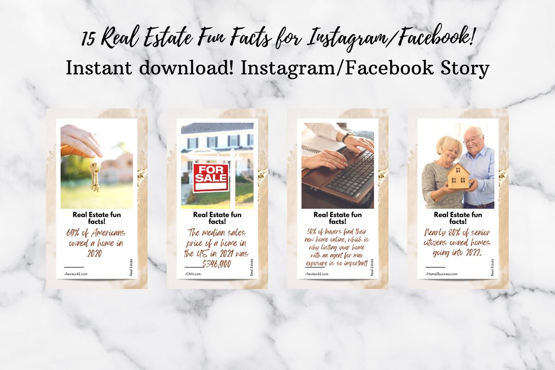Real Estate Fun Facts 2022 Instagram Story Posts Facebook Story Posts