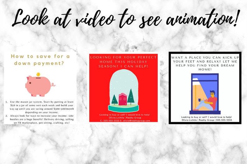 Fun Interactive Realtor Posts 10 Animated Real Estate Facebook/instagram Posts | Real Estate ...