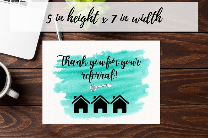 realtor thank you card thank you referral card real estate