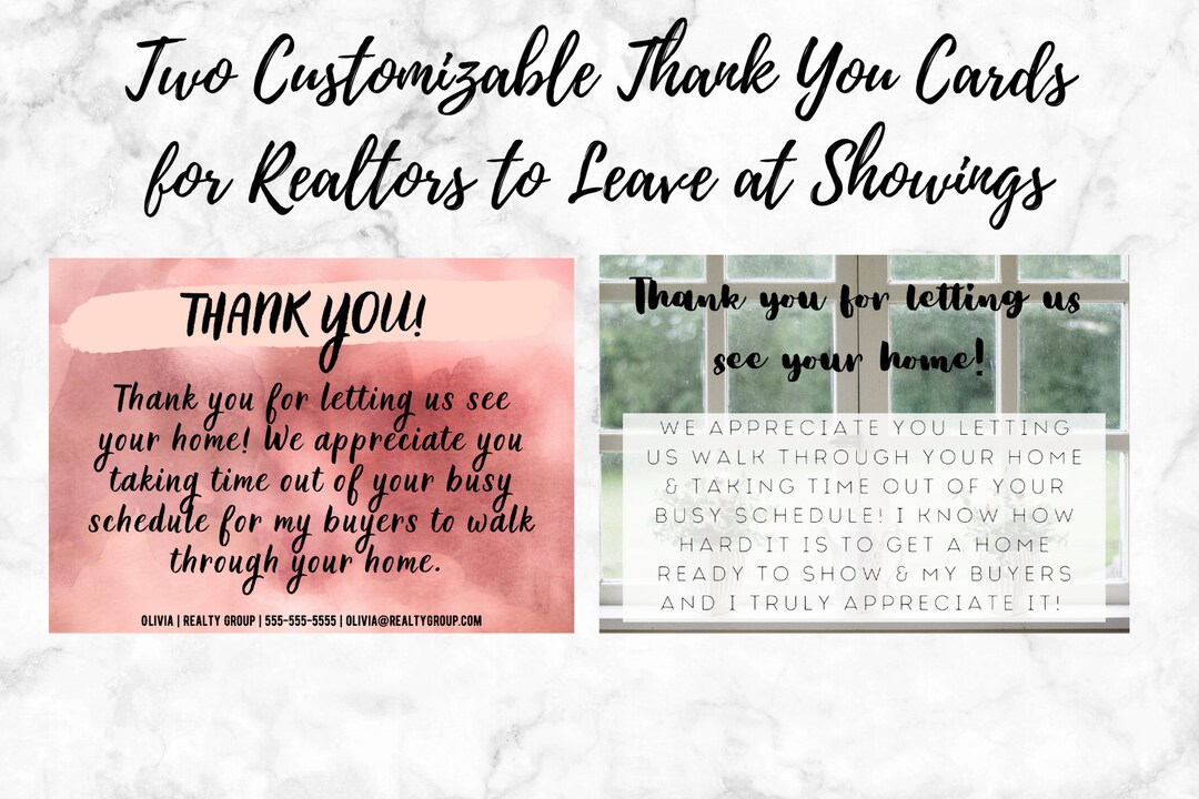 Real Estate Thank You Cards for Showings | Realtor Thank You Cards