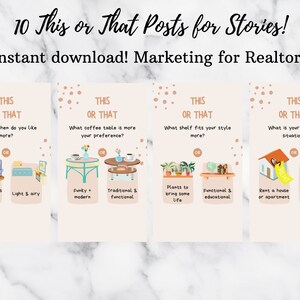 Real Estate This or That Instagram Story Posts for Instagram/Facebook Stories | Instant Download | Interactive Social Media Posts | PNG