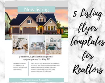Editable Real Estate Just Listed Flyer | Real Estate Flyer | Just Listed | Just Listed Flyer | For Sale Flyer | Canva | Canva Template