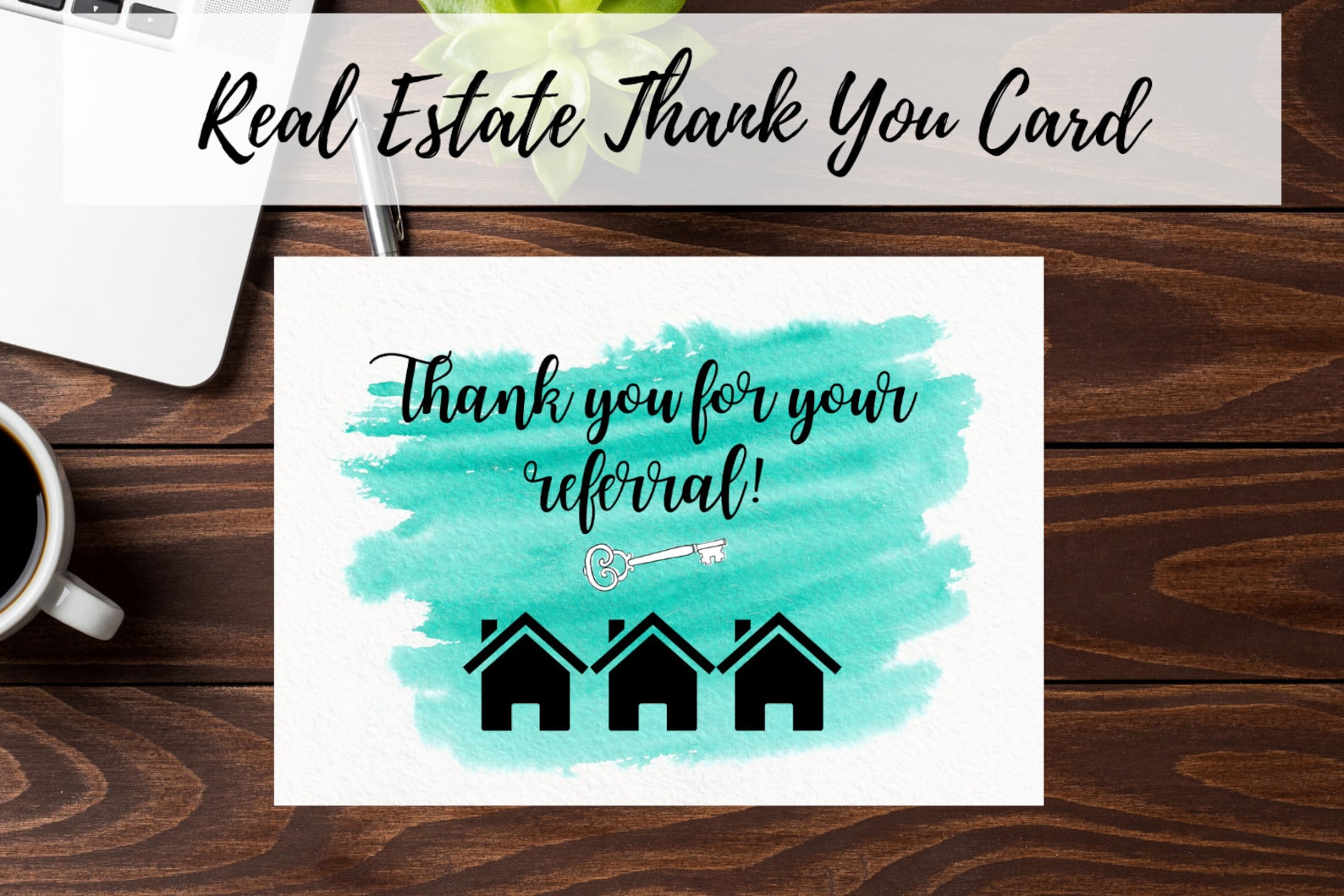 Realtor Thank You Card Thank You Referral Card Real Estate Real Estate