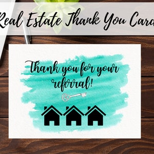 Realtor Thank You Card | Thank You Referral Card Real Estate | Real Estate Thank You Card | Real Estate Agent Thank You Card | Thank You
