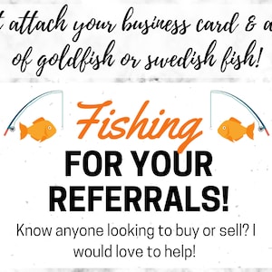 Real Estate Fishing for Your Referrals Pop By | Real Estate Marketing Pop Bys | Pop By Ideas | Fishing for Your Referrals | Realtor Pop By