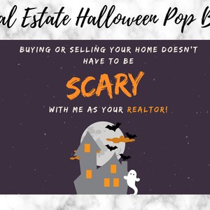 Real Estate Halloween Pop By Tag, Real Estate Pop By Tag, Halloween Pop By Ideas, Halloween Pop By Tag, Real Estate Marketing, PNG, PDF