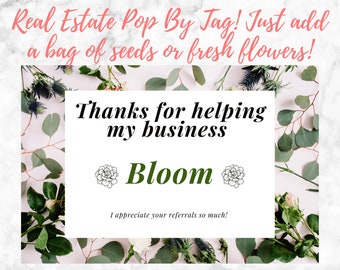 Real Estate Pop By Tag | Pop By Instant Download | Realtor Pop By Ideas | Realtor Pop By | Realtor Summer Pop By | Realtor Flower Pop By