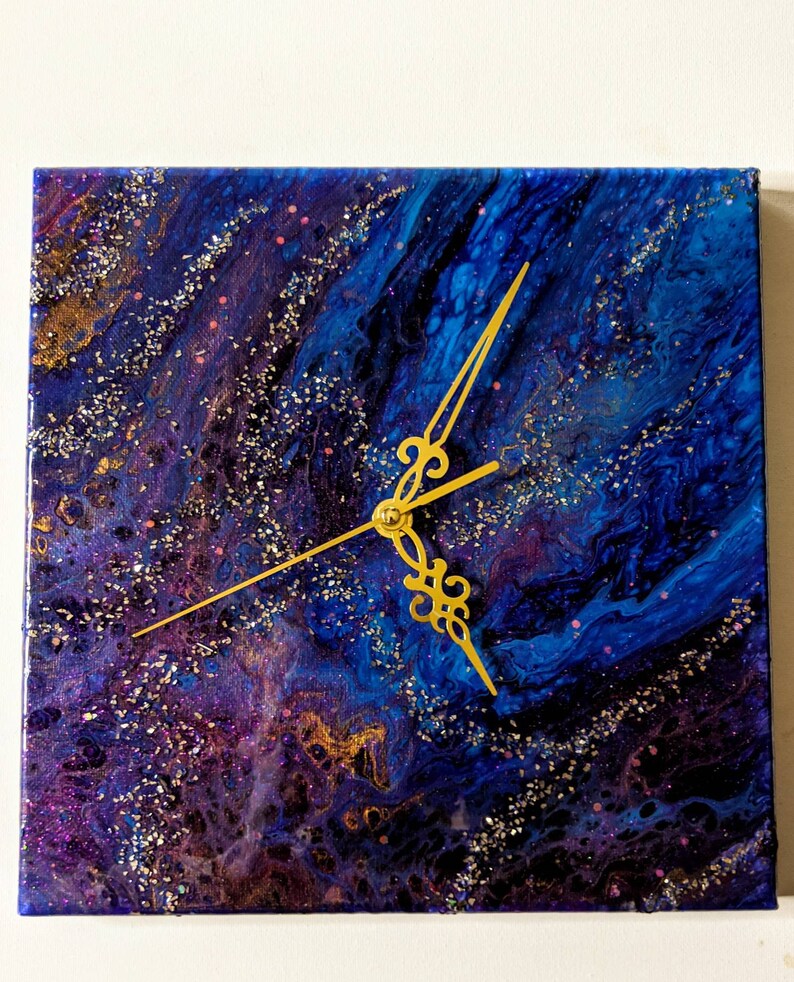 Blue and Purple Acrylic Resin Clock