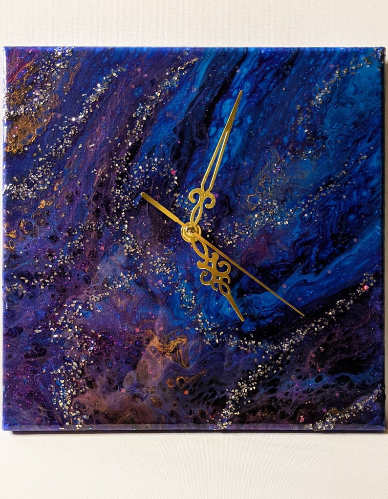 Blue and Purple Acrylic Resin Clock
