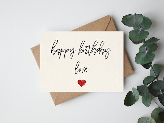 Happy Birthday Love Cute Birthday Card Birthday Card - Etsy