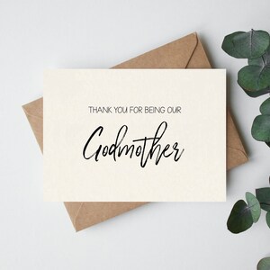 thank you for being our godmother,cute card, simple card, godmother, baptism