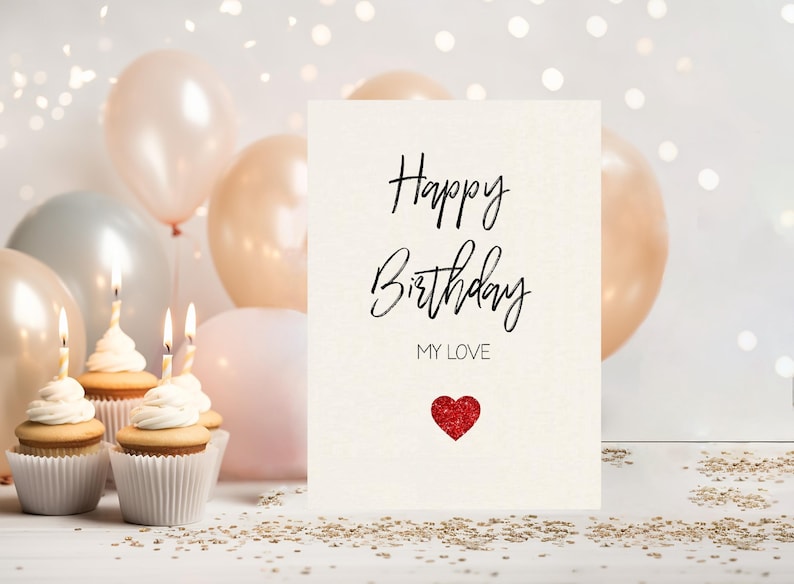 Happy birthday my love, Cute birthday card, Birthday card Girlfriend, boyfriend, fiancé, wife, husband, birthday card, happy birthday image 1