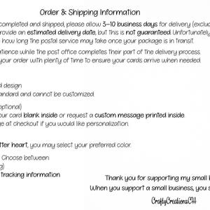 May include: Text on a white background details order and shipping information, including delivery times and how to order. Green leaves are in the upper right corner. The text includes "How to Order" with numbered steps and options for personalization.