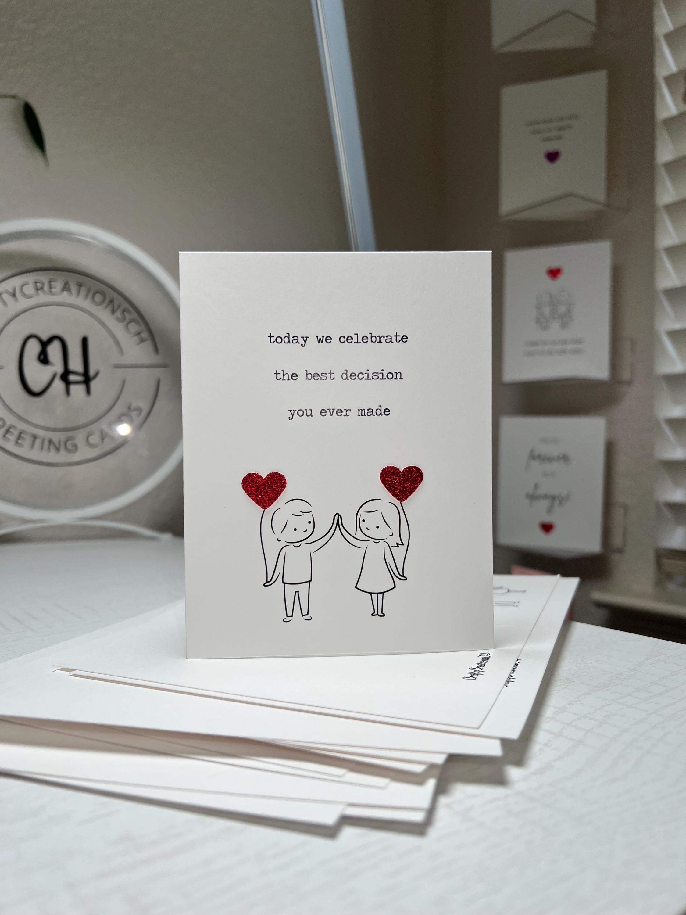 Lustige Valentinstagskarte Mit Spruch 'Today We Celebrate The Best Decision You Made' – 145x145 Mm, Blanko Innen Für Ehefrau, Ehemann, Partner