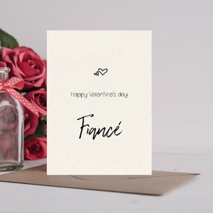 Happy valentine's day Fiancé/ fiance/ valentine's/cute card/minimalistic/handmade/romantic