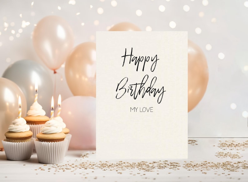 Happy birthday my love, Cute birthday card, Birthday card Girlfriend, boyfriend, fiancé, wife, husband, birthday card, happy birthday image 2