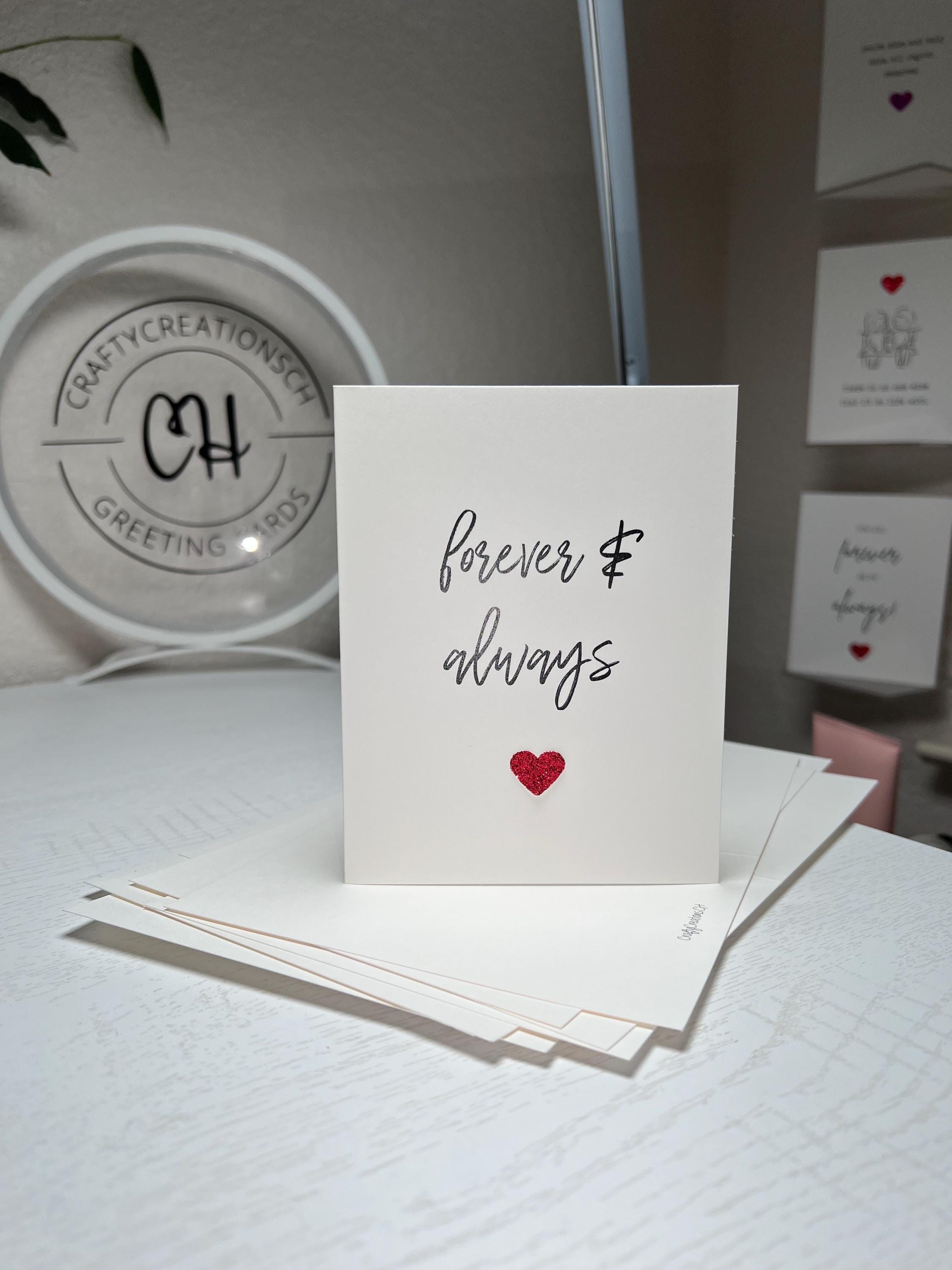 Jubiläumskarte 'On Our Anniversary – Always & Forever' – Modernes Herz-Design, 187x158 Mm, Mit Goldfolie