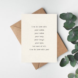 I am in love with your smile card/husband/ wife/ fiancé/ girlfriend/ boyfriend/ cute card/ Valentine’s, anniversary, romantic image 2