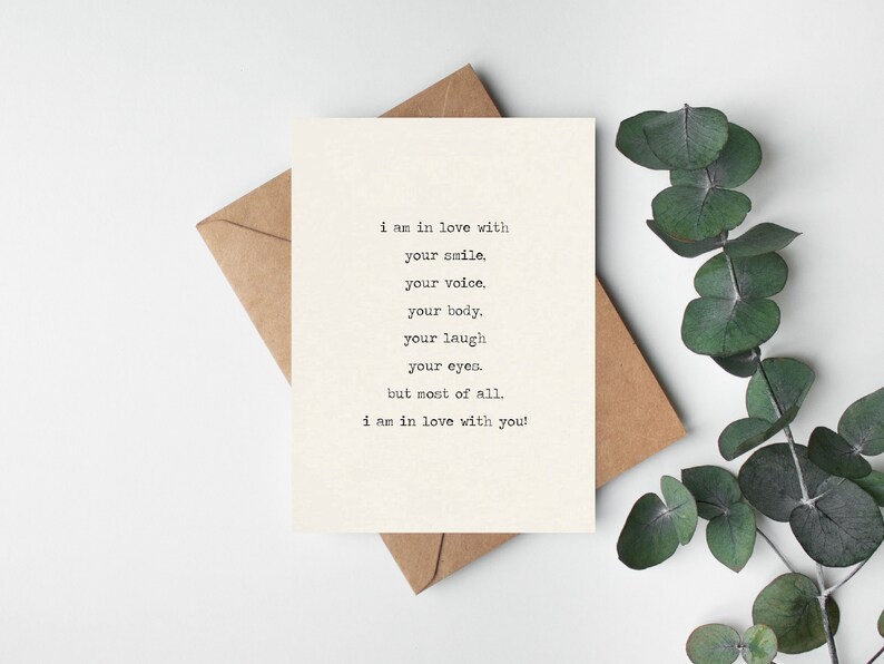 I am in love with your smile card/husband/ wife/ fiancé/ girlfriend/ boyfriend/ cute card/ Valentine’s, anniversary, romantic image 2