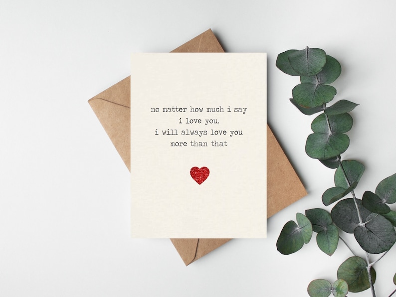 I love you card/ girlfriend/ boyfriend/ fiancé/ wife/ husband/ cute card/ valentines card/ anniversary, romantic, valentines image 1