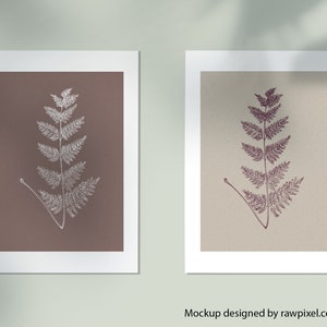 Imprimible Lady Fern Set de dos, Cartel digital Beiges, Descarga instantánea, Herbario, hierbas, flores, archivo imprimible, PDF, A4 fi