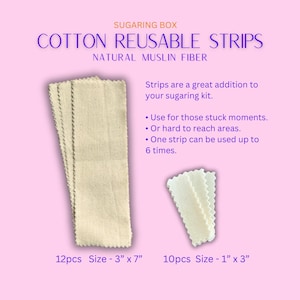 Body & Face | Cotton Reusable Strips for Sugaring Hair Removal | Free Shipping | Reusable