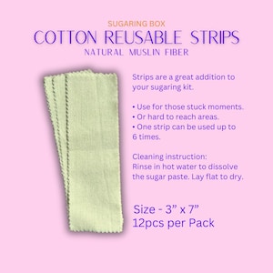 BODY | Cotton Reusable Strips for Sugaring Hair Removal | Free Shipping | Reusable