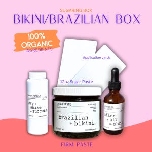 Bikini & Brazilian Sugaring Box with Everything For 6 Months Of Natural Hair Removal | Skincare | 100% Organic | Videos | Free Shipping