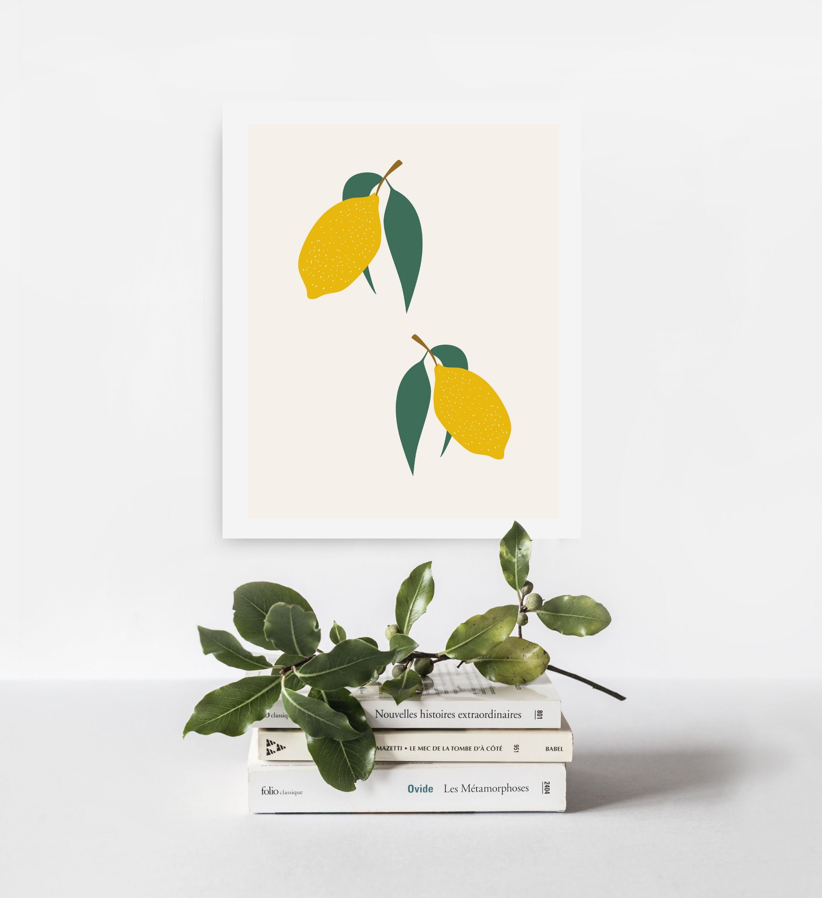 LEMON Print Lovely Pair of Lemons Art Print Botanical Wall - Etsy España