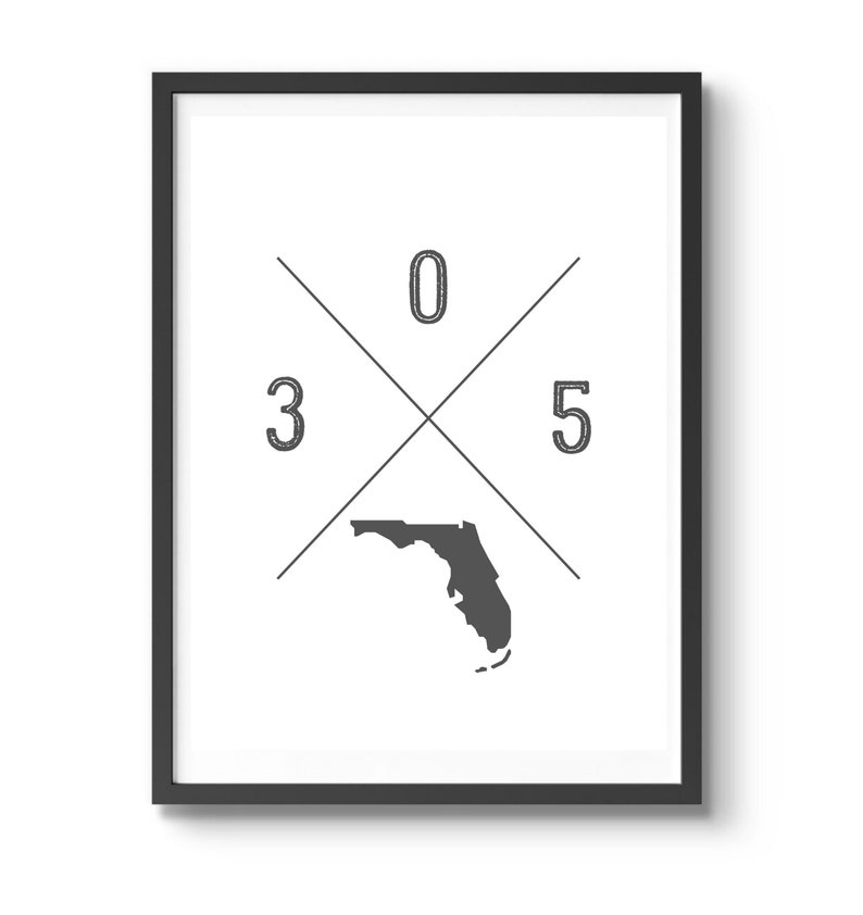 305 FLORIDA Miami AREA CODE print Florida art printable Etsy.de