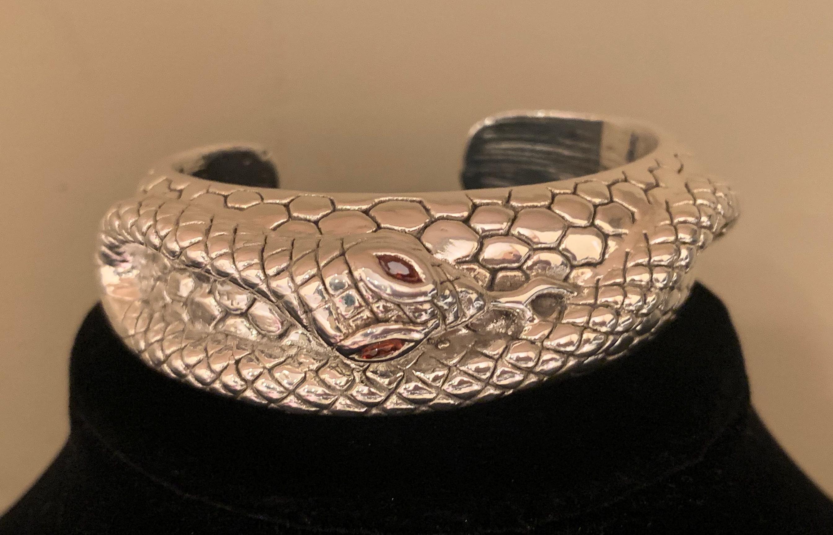 Snake Cuff Silver Vintage - Etsy