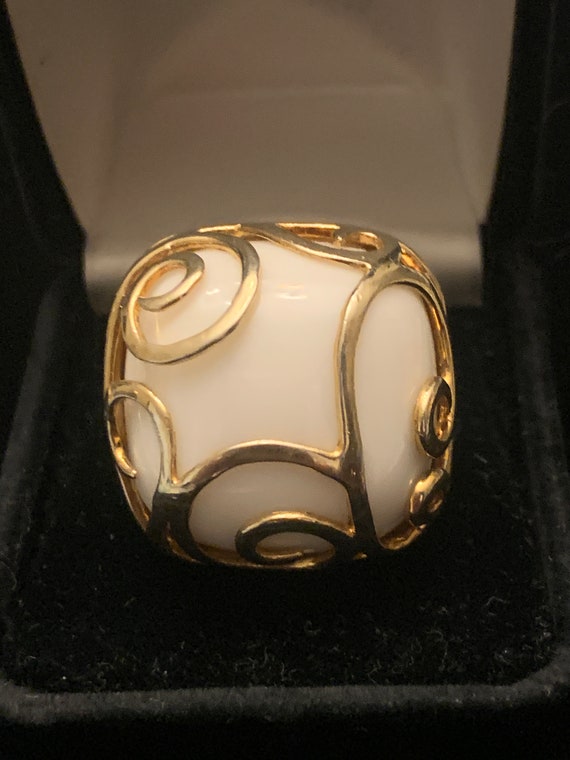 Stunning gold plated sterling silver statement rin