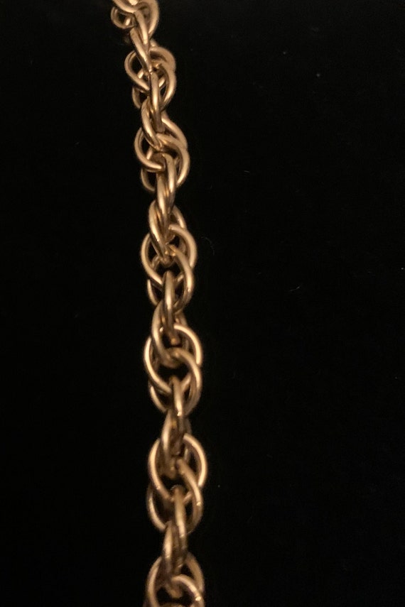 Vintage 1980's gold tone double rope chain waterf… - image 10