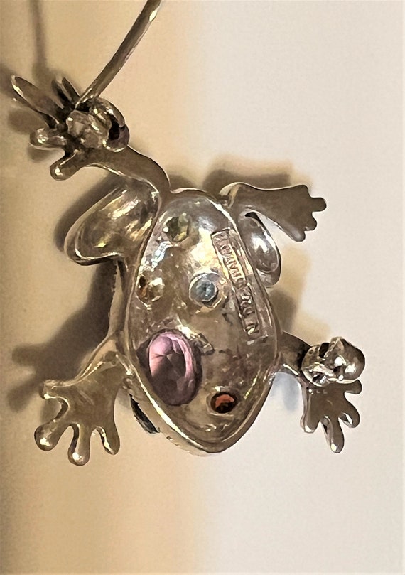 Vintage sterling silver hallmarked marcasite frog… - image 5