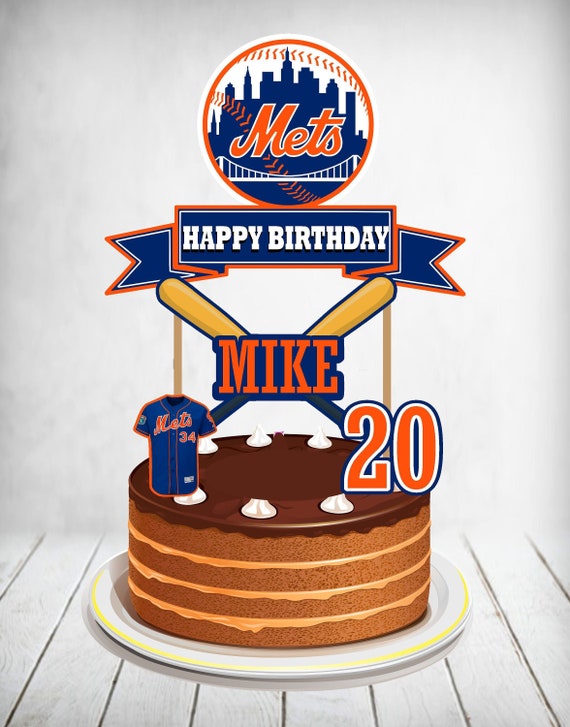 New York Mets Cake Topper Mets Birthday Mets Party Mets Etsy
