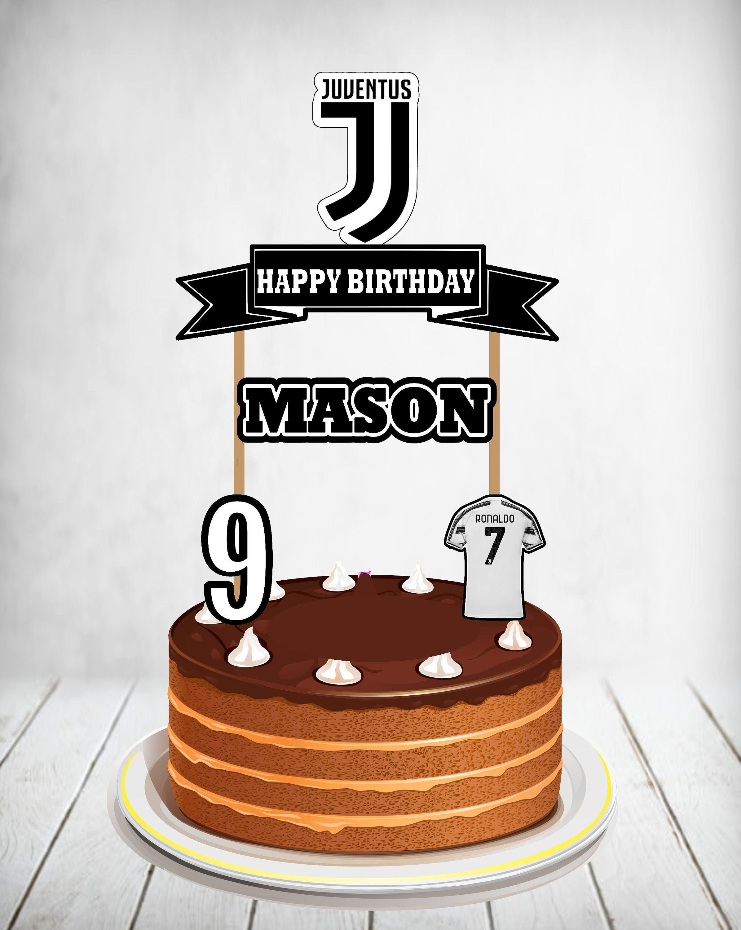 Juventus Cake Topper Juventus Banner Juventus Birthday | Etsy
