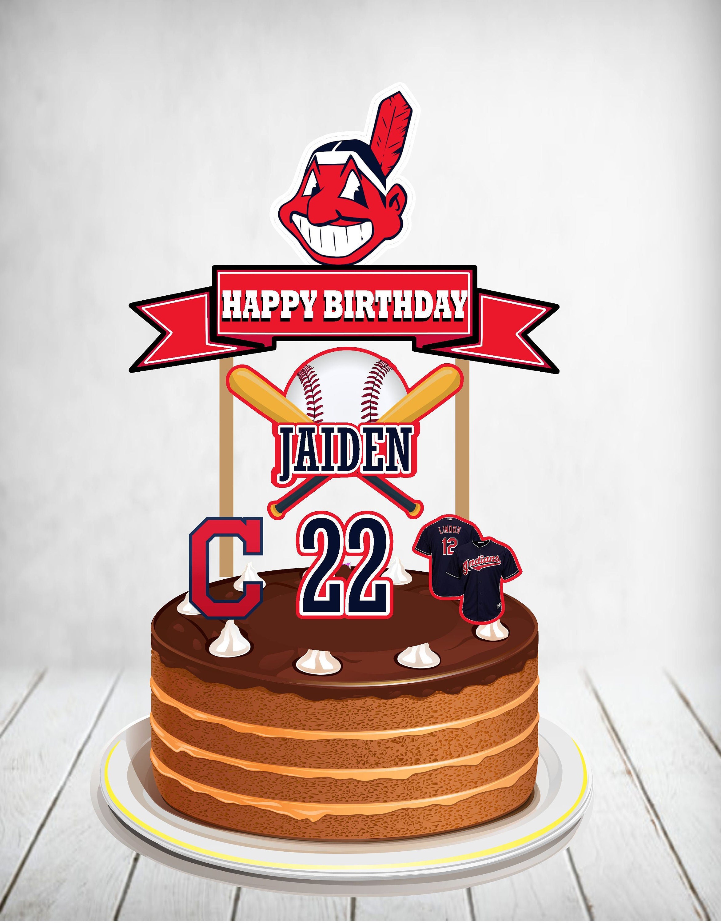 Cleveland Indians Cake Topper Cleveland Indians Banner Etsy