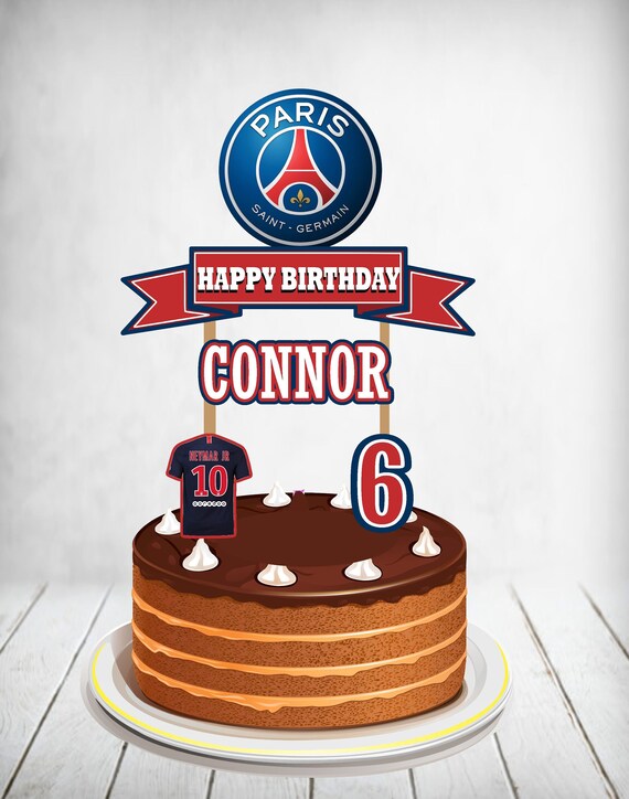 Party Decor Cake Decoration Football Personalized First Name Football Cake Topper Psg Om Paper Party Supplies