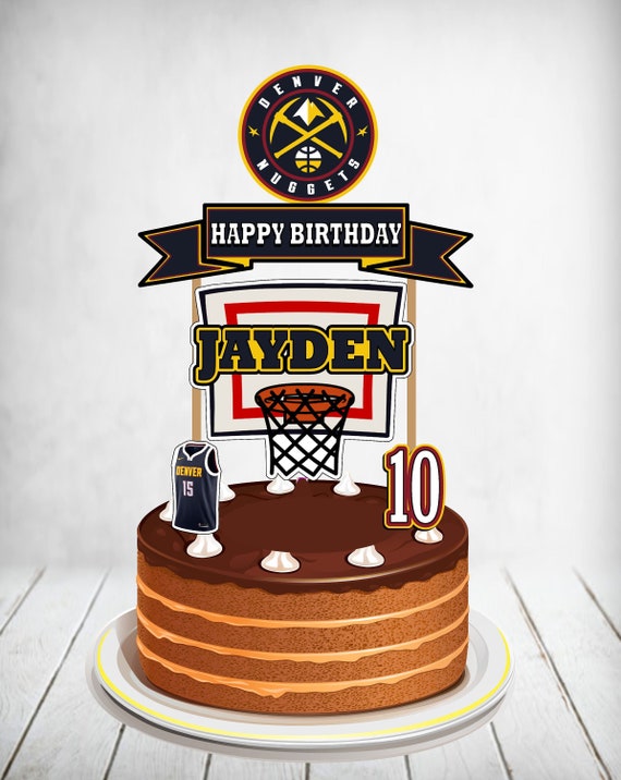 Denver Nuggets Cake Topper Denver Nuggets Birthday Denver Etsy