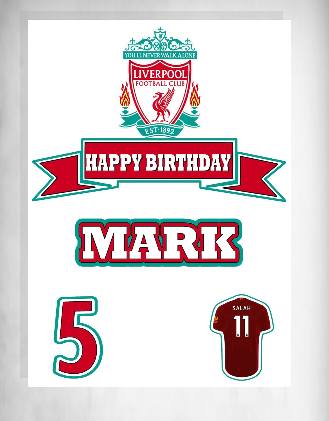 Liverpool Cake Topper Liverpool Banner Liverpool Birthday Etsy