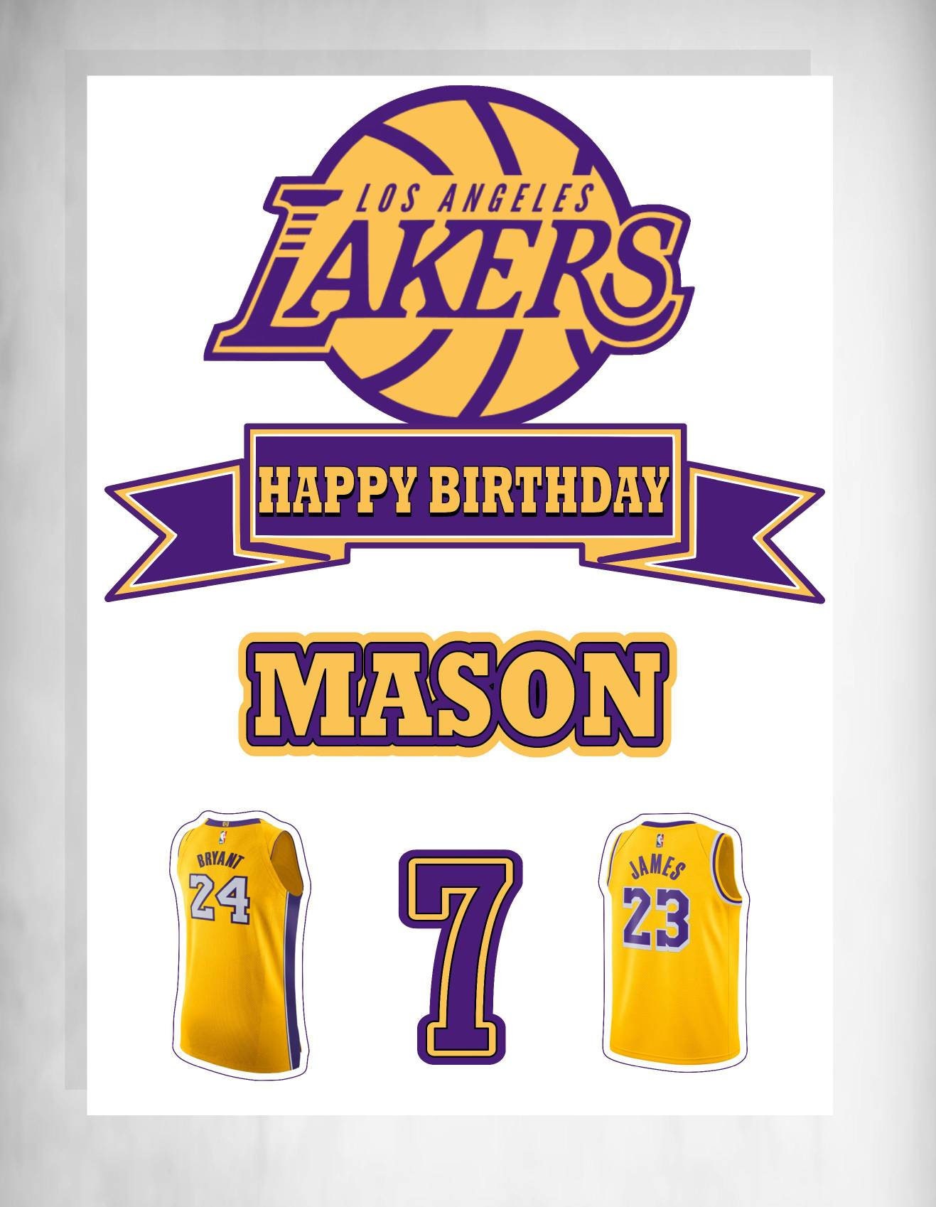 Lakers Cake Topper Lakers Birthday Topper Lakers Party | Etsy