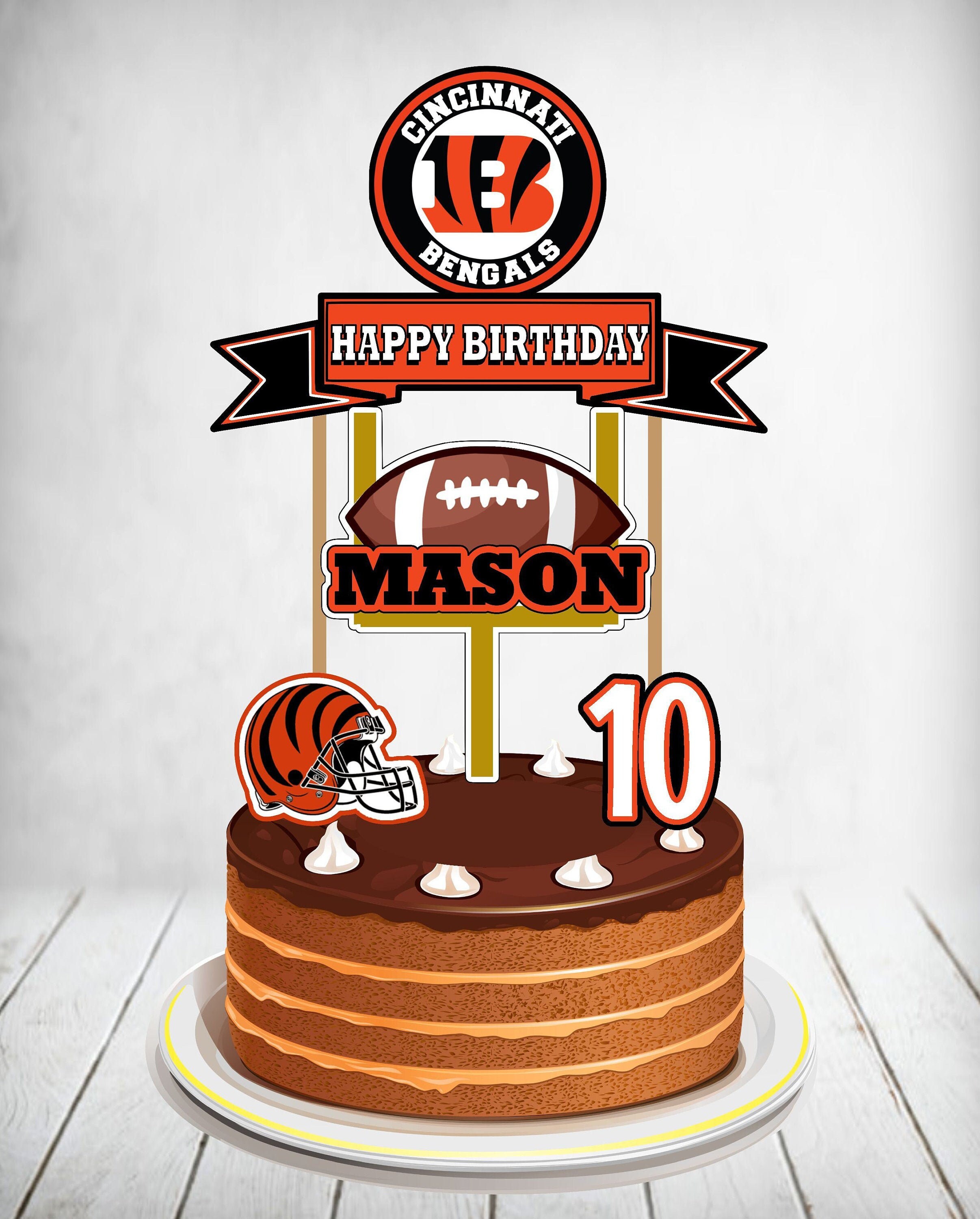 Cincinnati Bengals Cake Topper Bengals Birthday Bengals Etsy