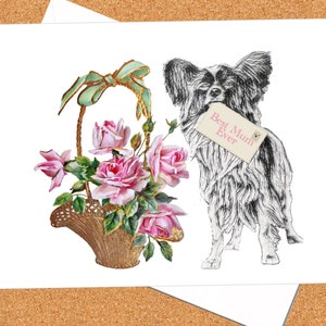 Papillon con flores Tarjeta de mamá / Tarjeta del Día de la Madre