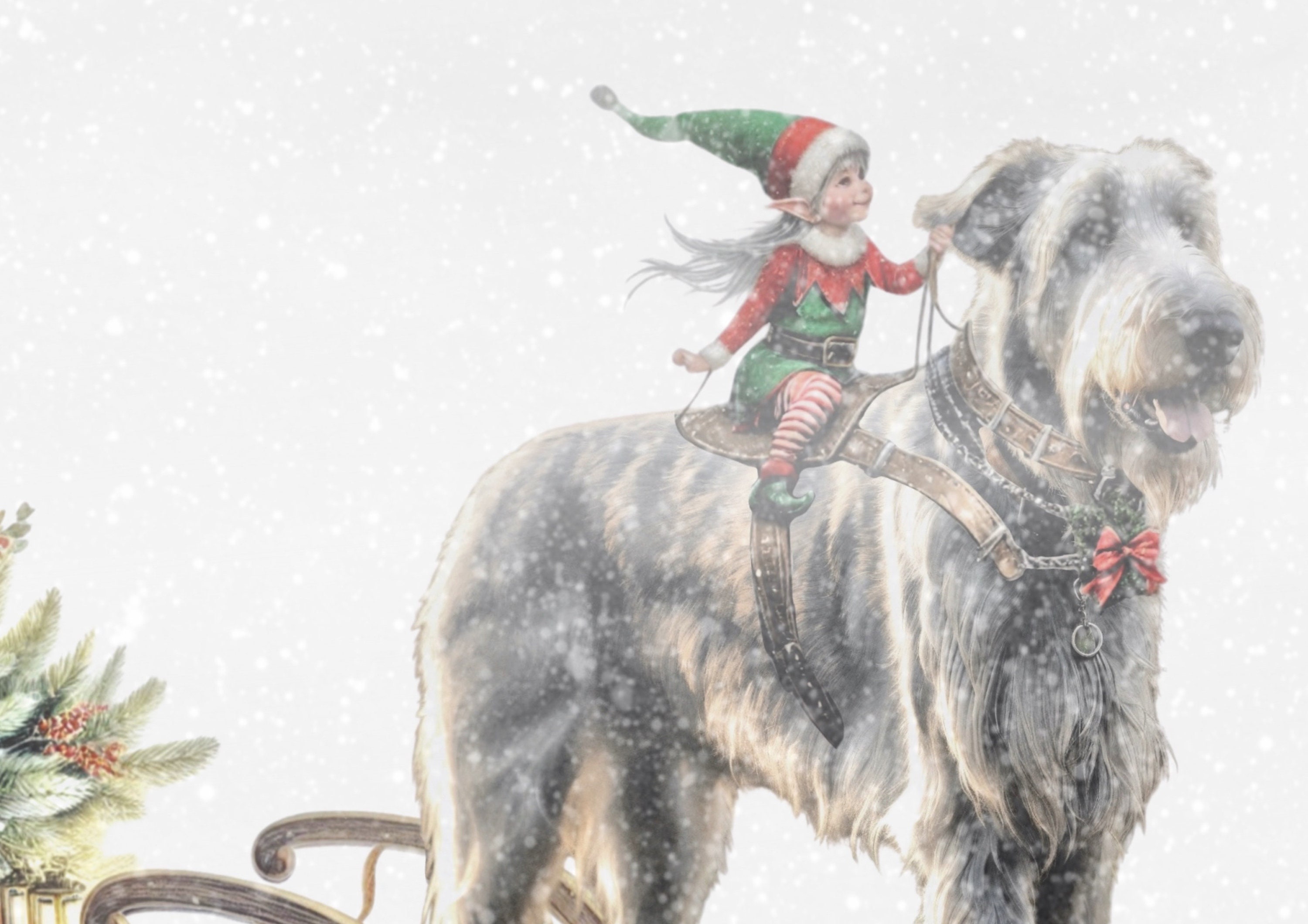 Irish Wolfhound Elf Christmas Cards 5pk Etsy irish-wolfhound-elf-christmas-cards-5pk-etsy