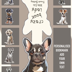 Cartoon Dog Personalised Magnetic Bookmarks
